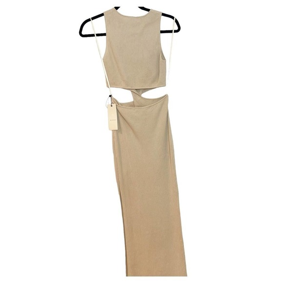 BEC&BRIDGE Sand Riviera Knit Twist Midi Dress Size 8 NWT - Picture 10 of 12